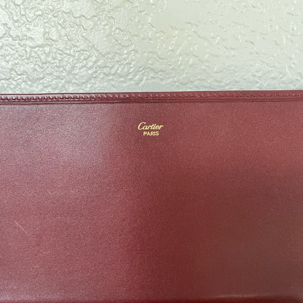 SOLD: Vintage Cartier Clutch Wine/Burgundy with Gold Hardware ❤️❤️❤️ - Picture 7 of 16